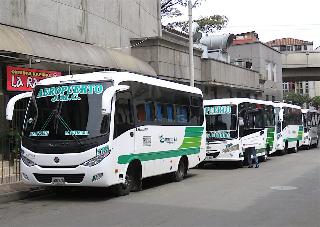 Airport buses behind Nutibara hotel