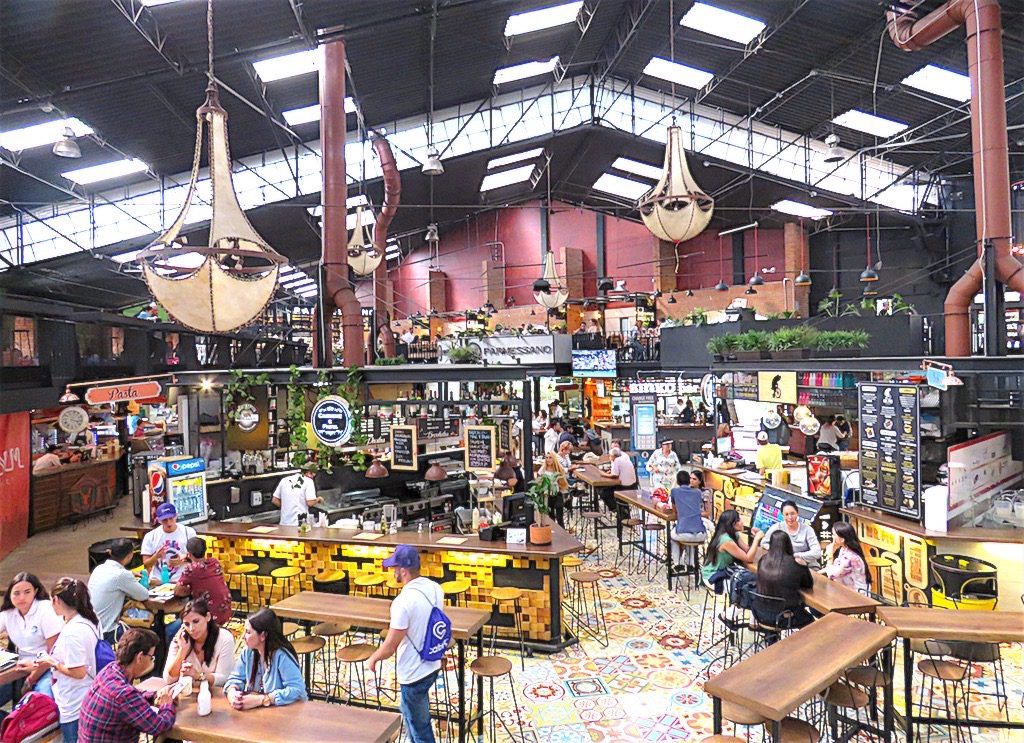 Inside Mercado Del Rio in Medellín