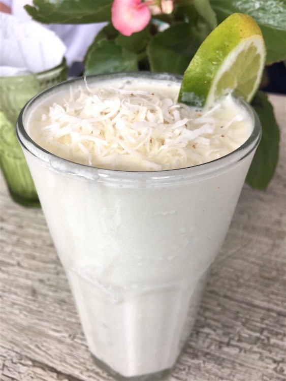 Tropical fruit juices, made with either milk or water, are abundant in Colombia and come in a dizzying array of varieties, from the limonada de coco pictured here to passion fruit