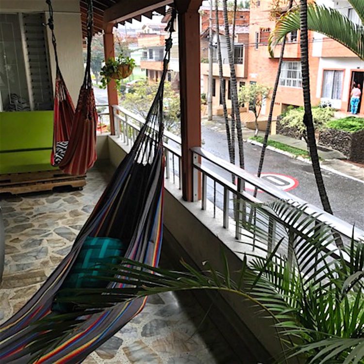 The patio and hammock at my Workaway accommodation