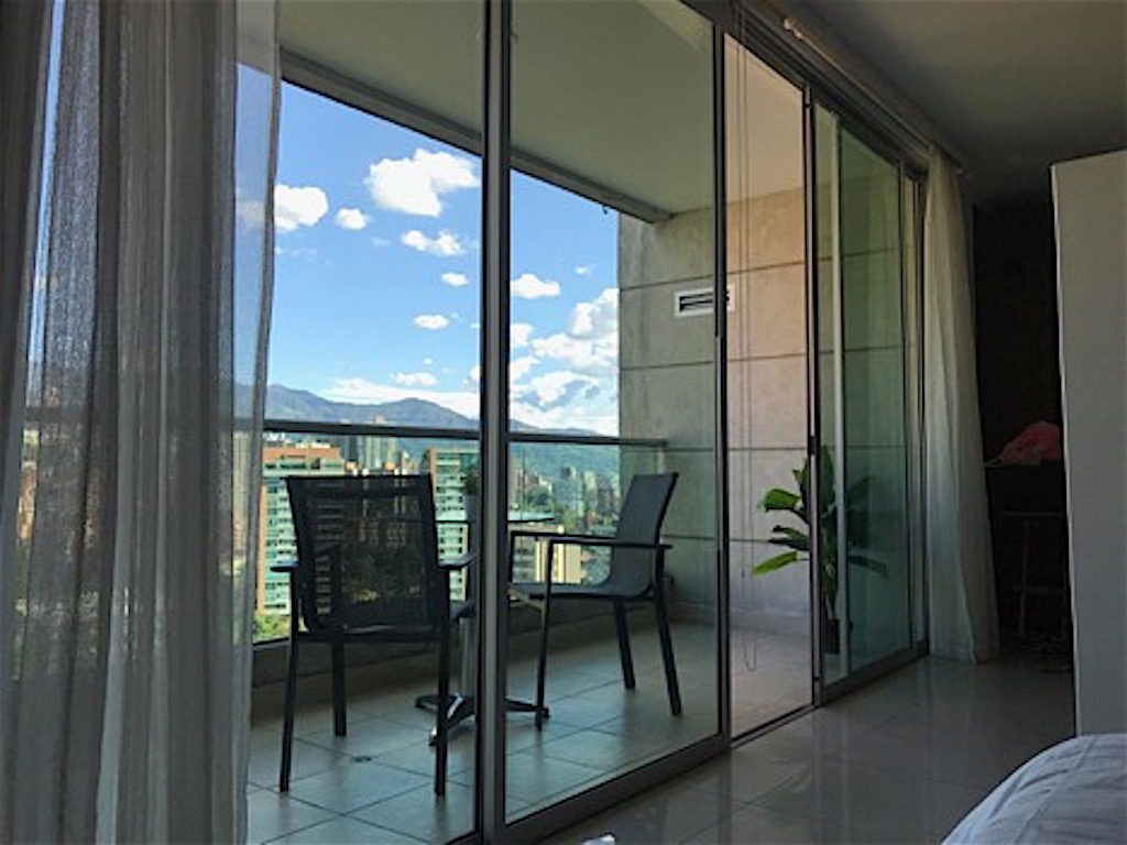 Inside an apartment in Medellín with a view