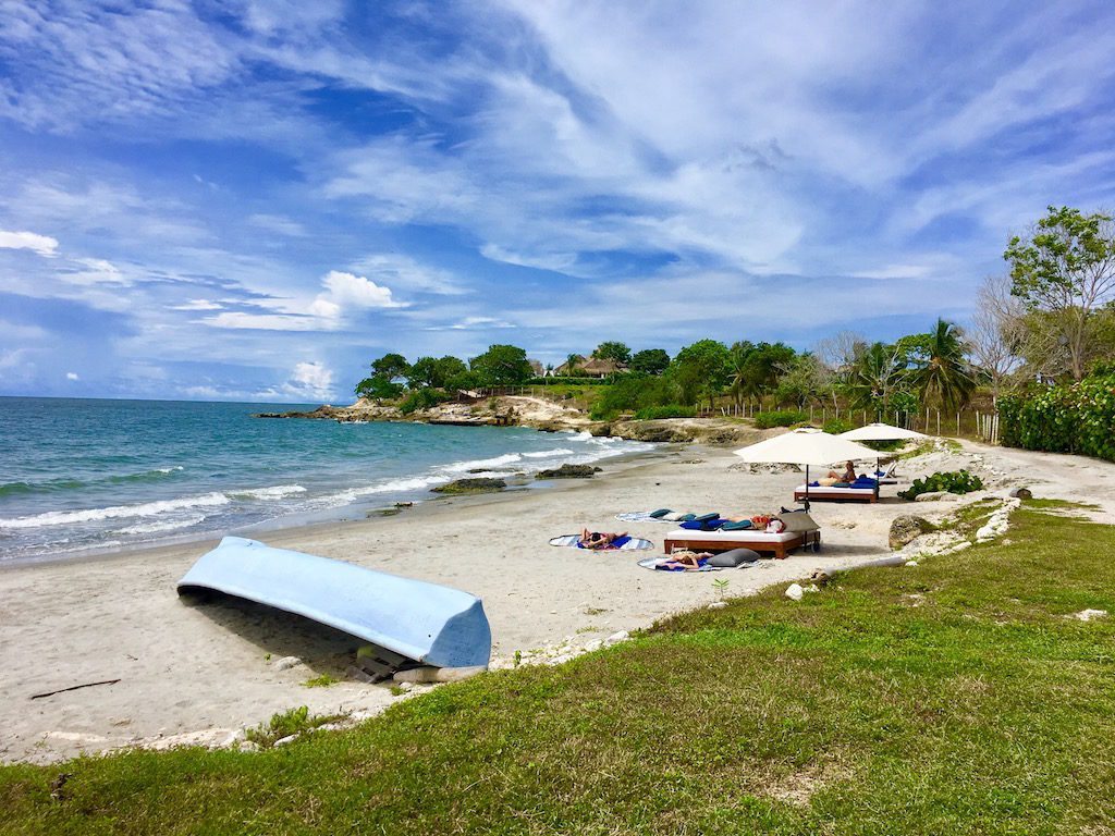 Blue Apple’s private sand beach offers the perfect Sunday escape from Cartagena