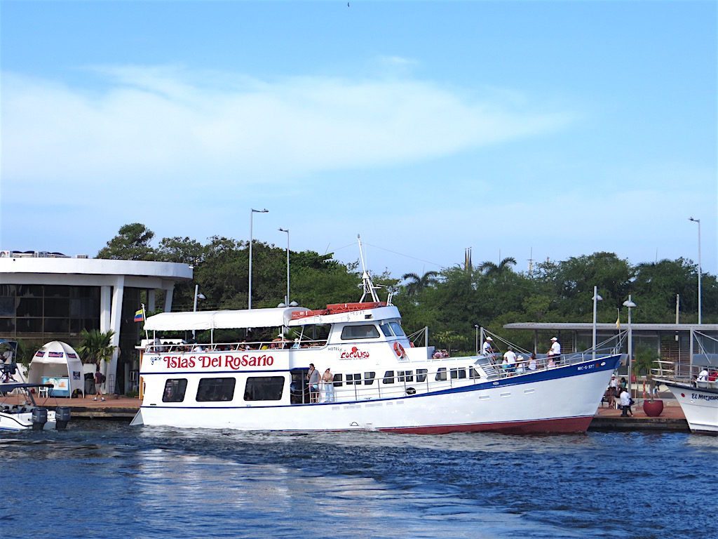 One of the boats to Rosario Islands in Cartagena