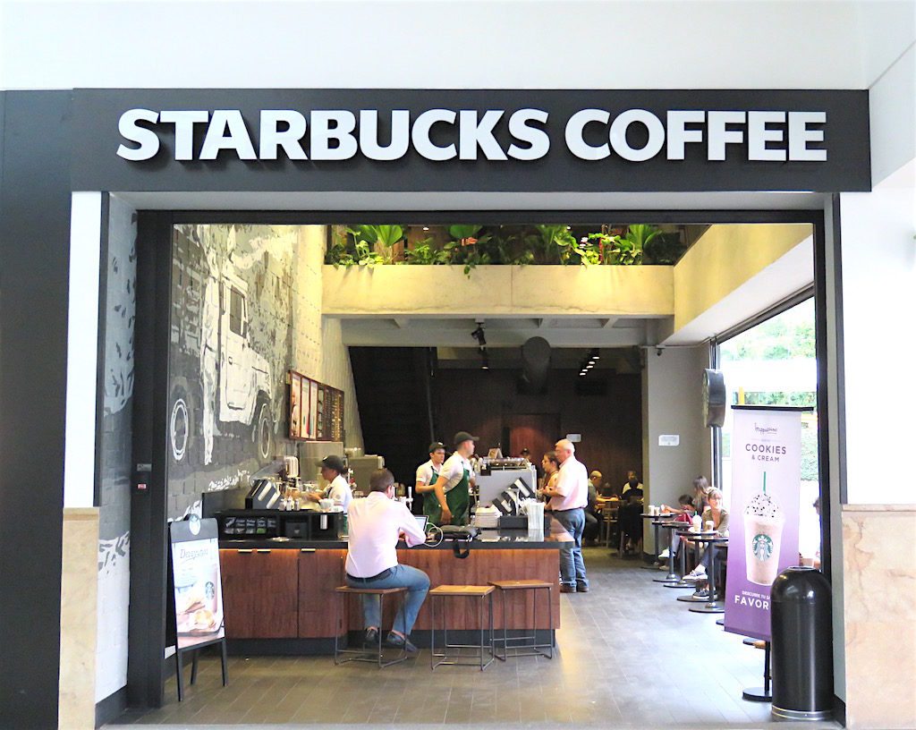 Starbucks fifth coffee shop in Medellín in El Tesoro mall - opened in June 2017