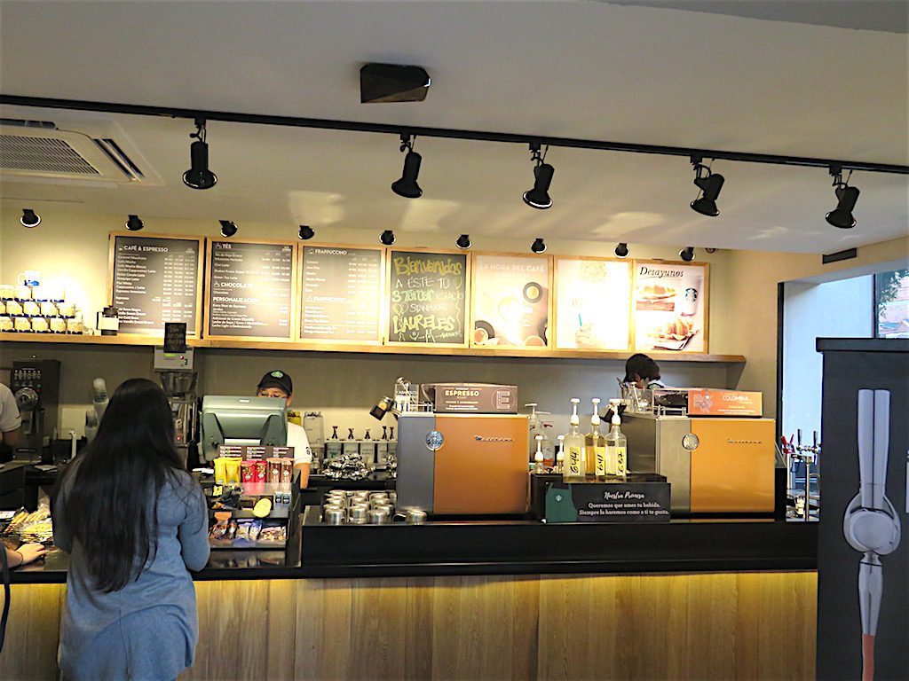 Inside the new Starbucks in Medellín located in Laureles