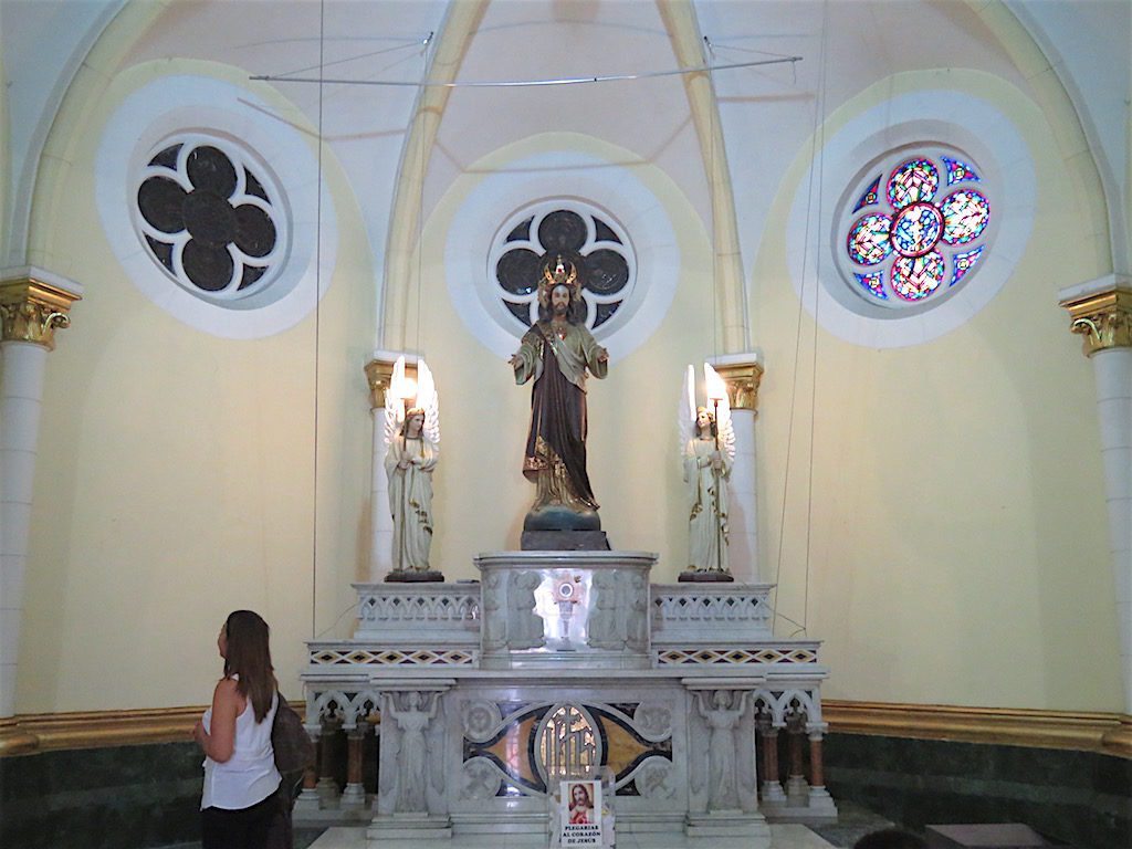 Inside the church on the left side