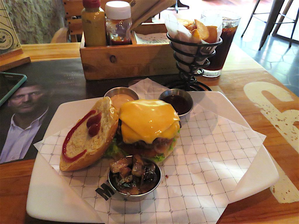Cheeseburger at Chef Burger with rustic fries and mushrooms added