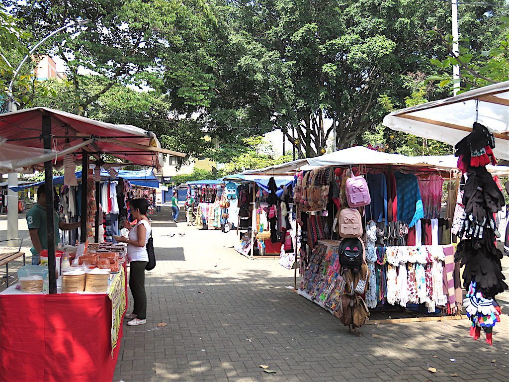 Vendors selling arts and crafts in Parque Belén