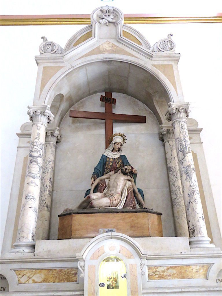 One of many religious artwork pieces in the church