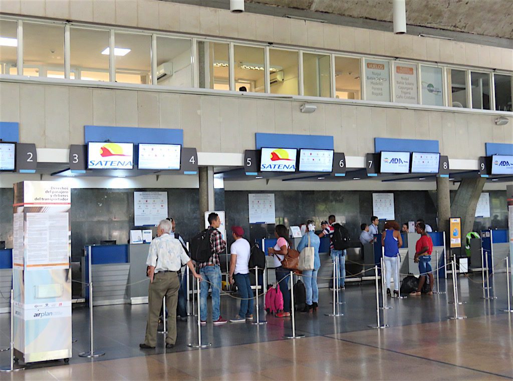 Check-in area at Olaya Herrera Airport (EOH)