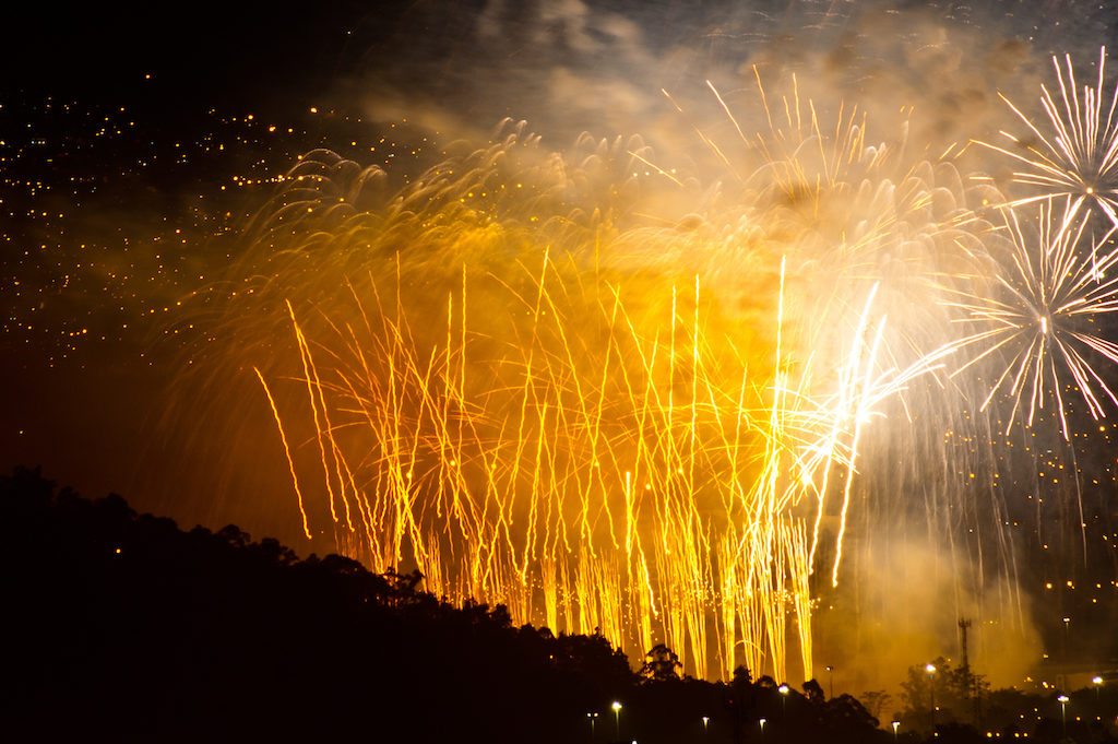 Fireworks in Medellín on July 20, 2010 as part of Colombia Bicentennial Independence Day celebration, photo by Danial Echeverri