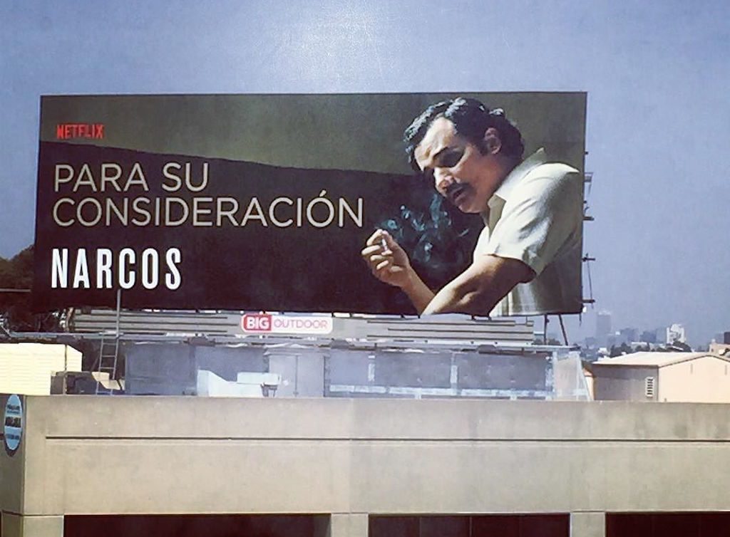 Narcos billboard in Mexico, photo by Johanna - Alternatives to Narcos - Best Colombian Movies - Medellin Guru