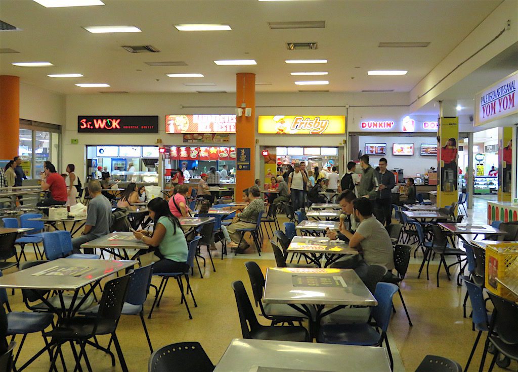 Food court in the old section of the mall