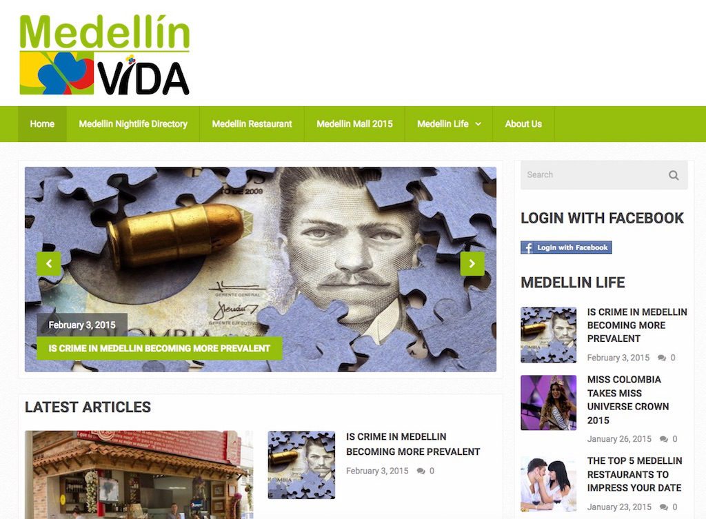 Medellín Vida website