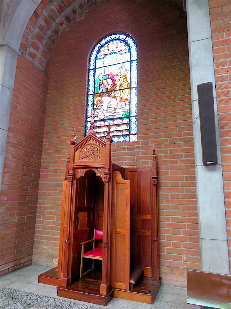 One of the confessionals in the church