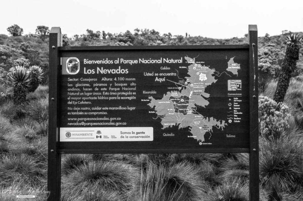 Entrance to Parque Nacional Natural Los Nevados