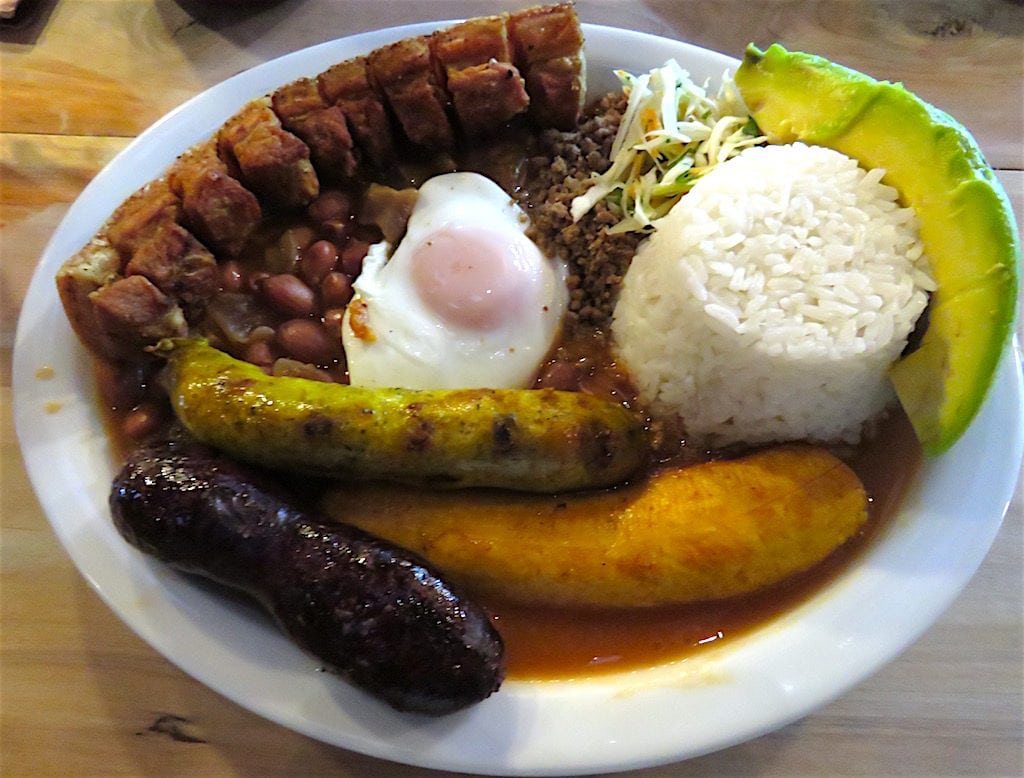 Bandeja Paisa, a popular dish at El Rancherito