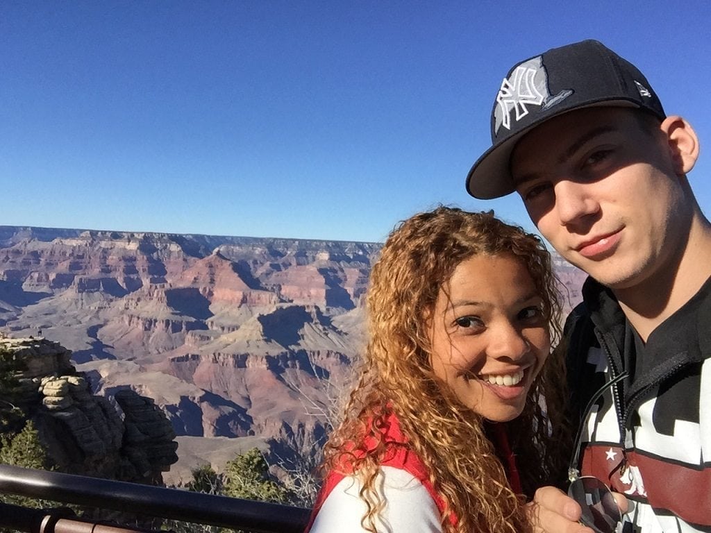 Tacha and Sam at the Grand Canyon in the U.S.