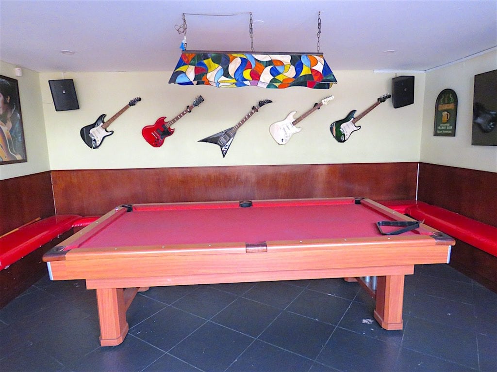 The American-style pool table at Medellin Beer Factory