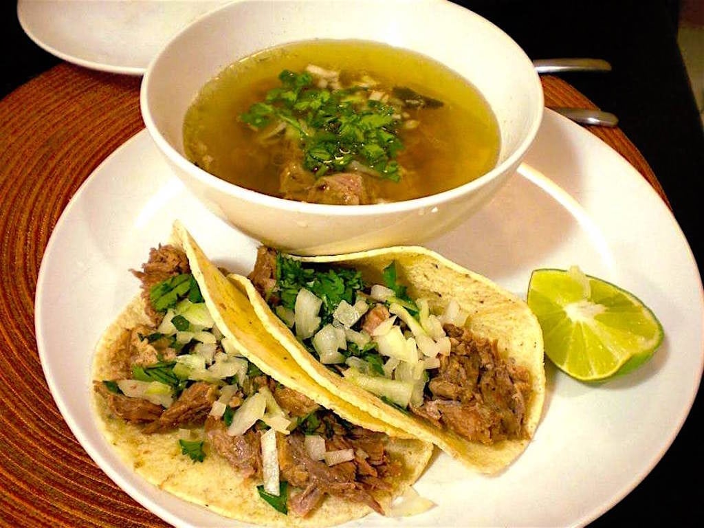 Tacos and soup at El Sombrero, photo courtesy of El Sombrero