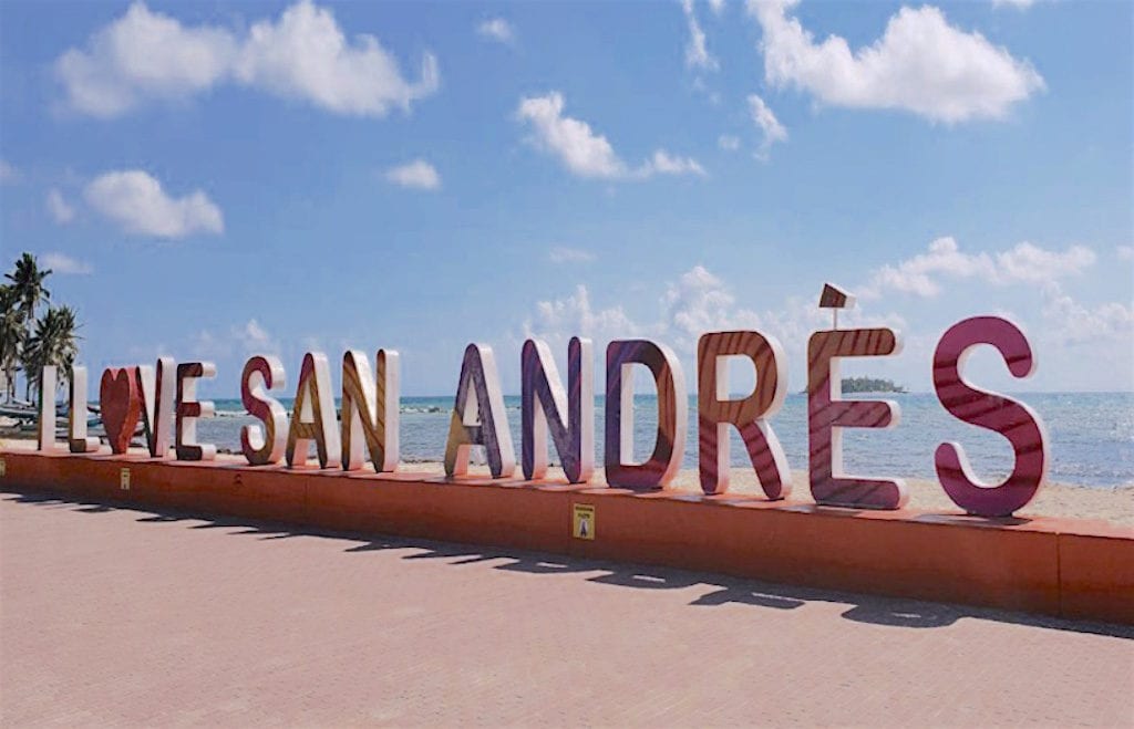 I Love San Andrés sign along the Waterfront Promenade