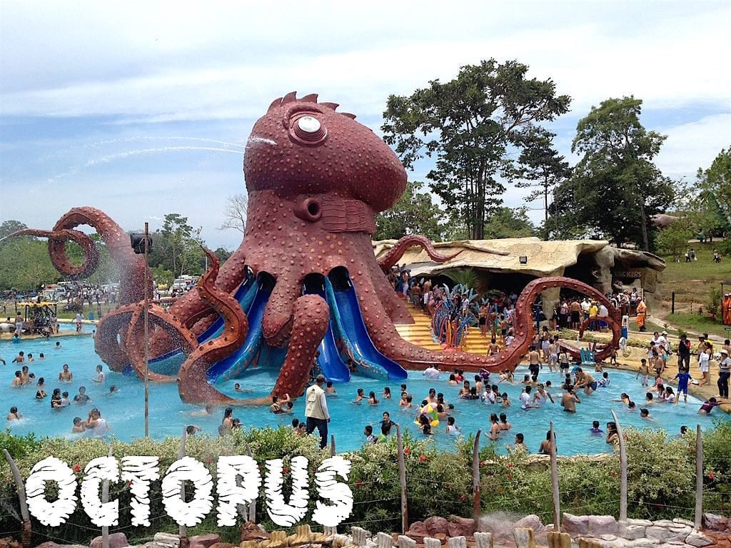The Octopus aquatic attraction at Hacienda Napoles is popular, photo by Alvaro Morales Ríos