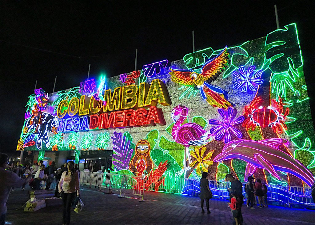 Entrance to Parque Norte for Alumbrados 2018 - "Colombia Mega Diversa"