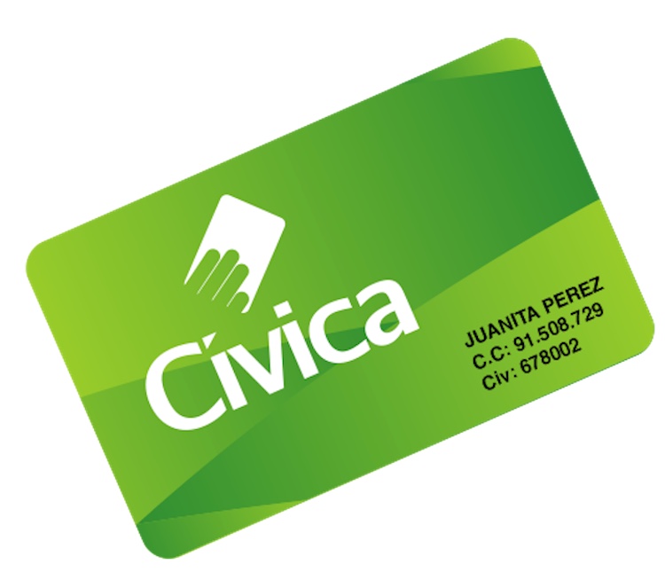 Personalized Civica card, photo courtesy of Metro de Medellín