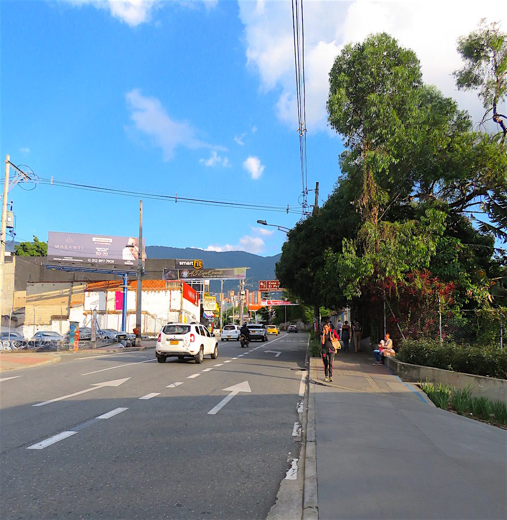 Walking up the hill from Poblado metro station