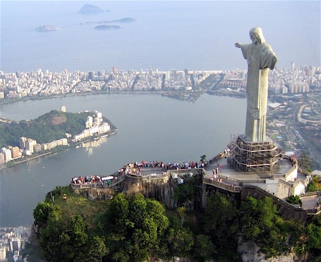 The Christ the Redeemer statue on Corcovado mountain in Rio de Janeiro, photo by Klaus with K