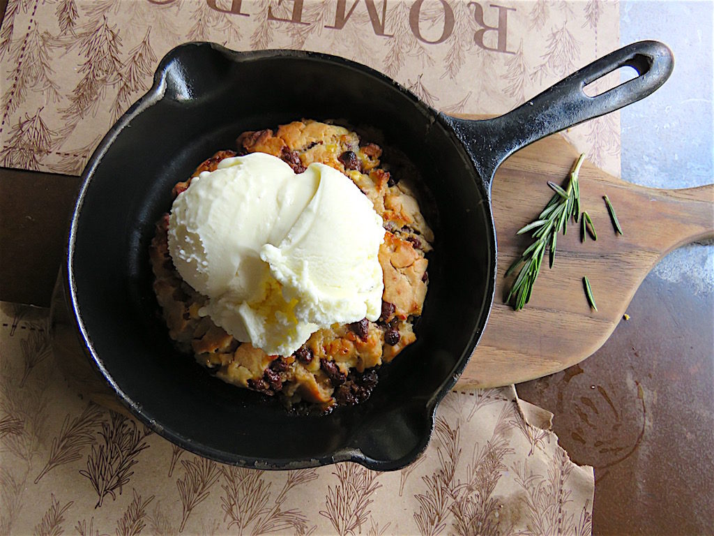 The Chocolate Cookie dessert with ice cream is delicious
