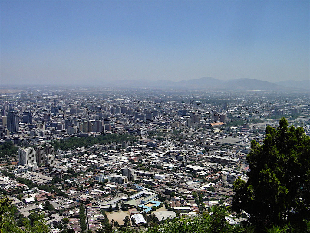Santiago from Cerro San Cristobal, photo by Robert Cutts