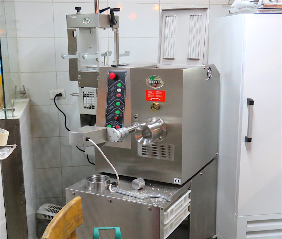 The pasta making machine at Caduff