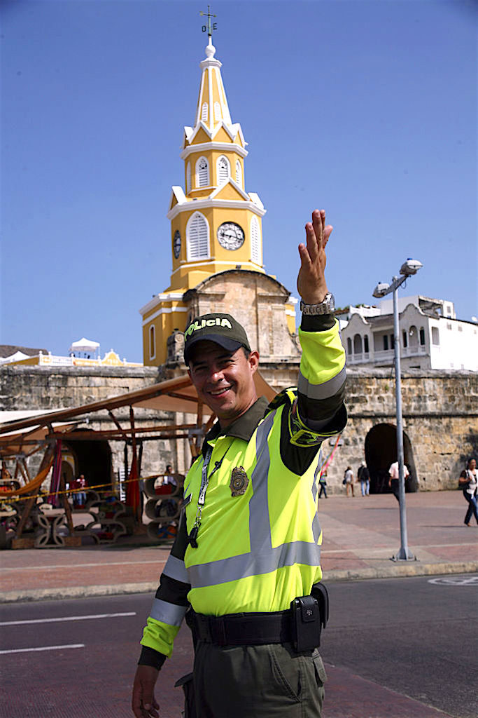 Policeman in Cartagena, photo by National Police of Colombia