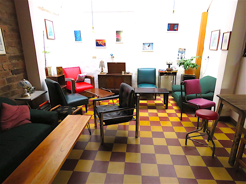 Inside one of the rooms in Café Cliché