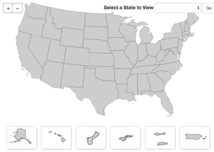 Clickable map is found on the FVAP website guide with detailed absentee voting instructions for each state