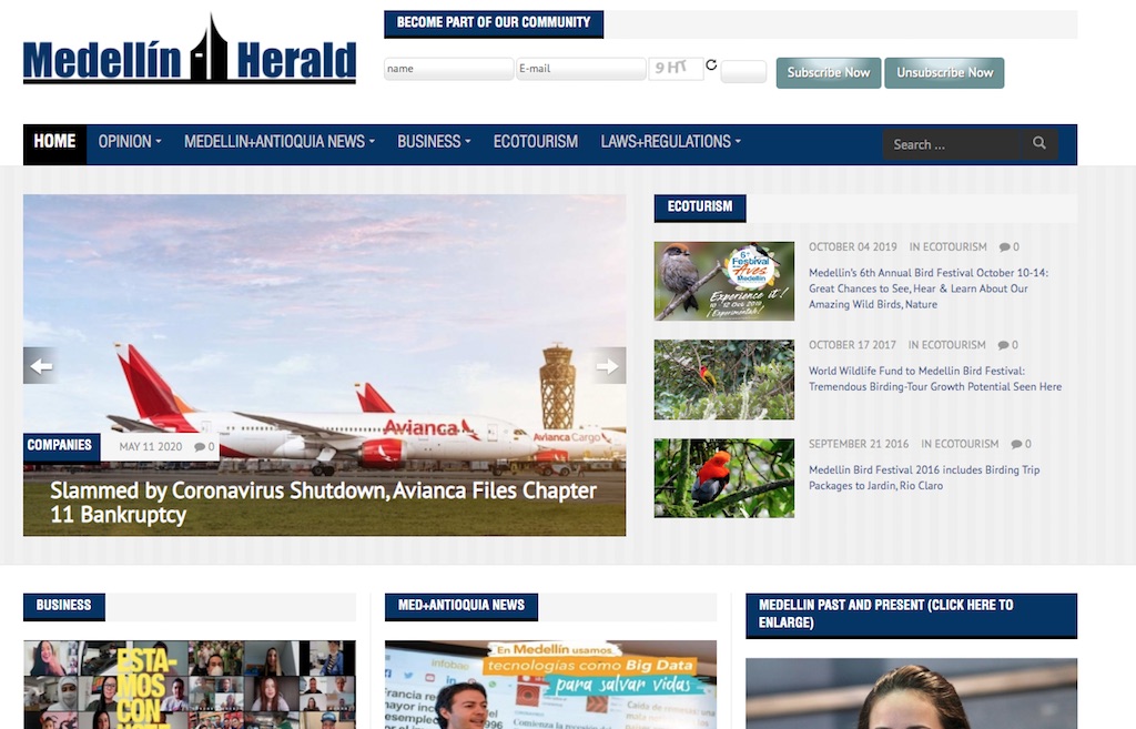 Medellin Herald website