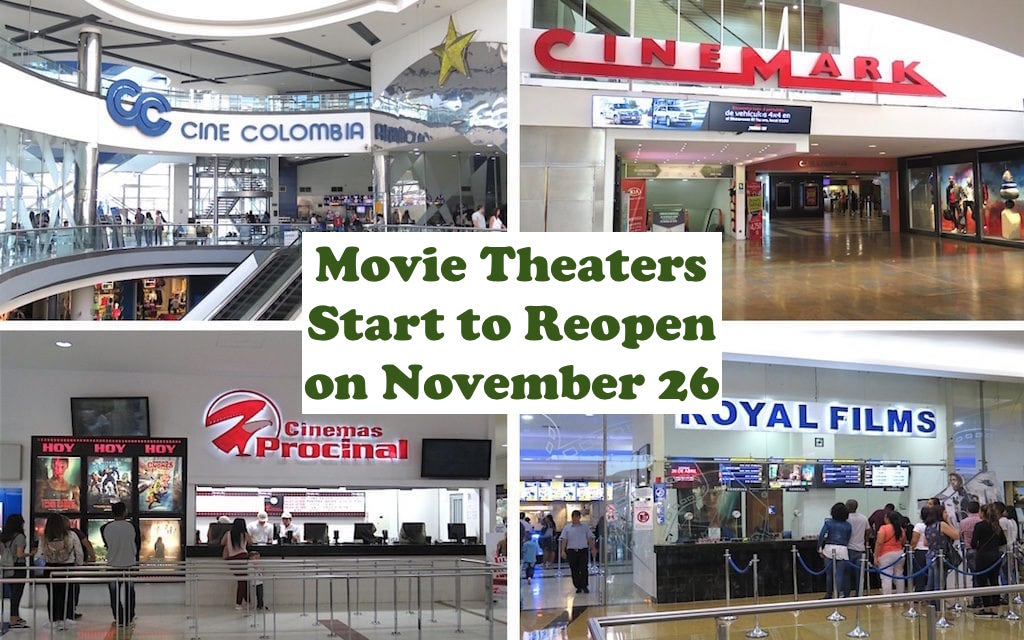 Movie Theaters Start to Reopen in Medellín on November 26