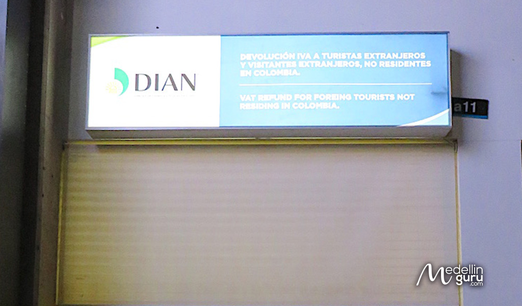 DIAN’s office at the José María Córdova international airport (MDE) serving Medellín