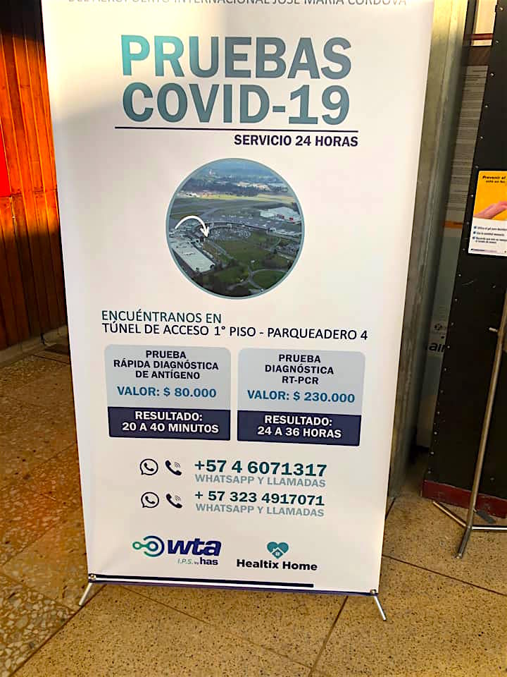 COVID-19 tests are new available at the José María Córdova (MDE) Airport