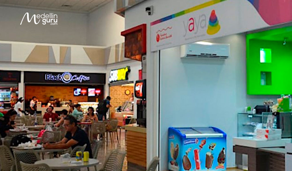 Some food options at the Cartagena airport