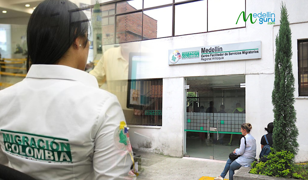 New entrance to Migracion Colombia in Medellín, on Calle 19A