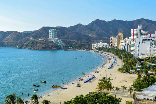 Beautiful view of a beach in Santa Marta, Colombia