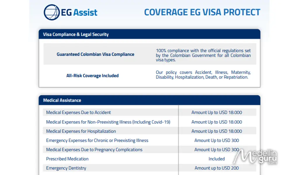 EG Visa Protect Pro Plan Health Policy from EG Assist