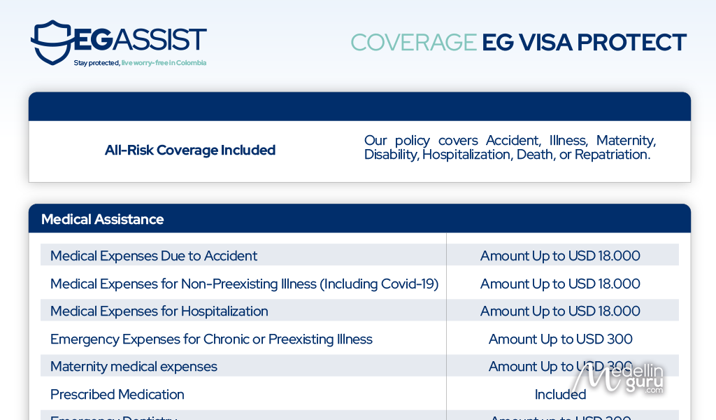 EG Visa Protect Pro Plan Health Policy from EG Assist