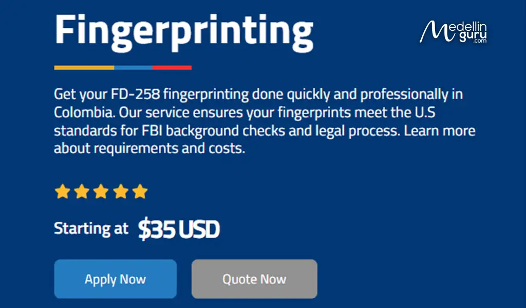 Go to the fingerprinting service at expatgroup.co website