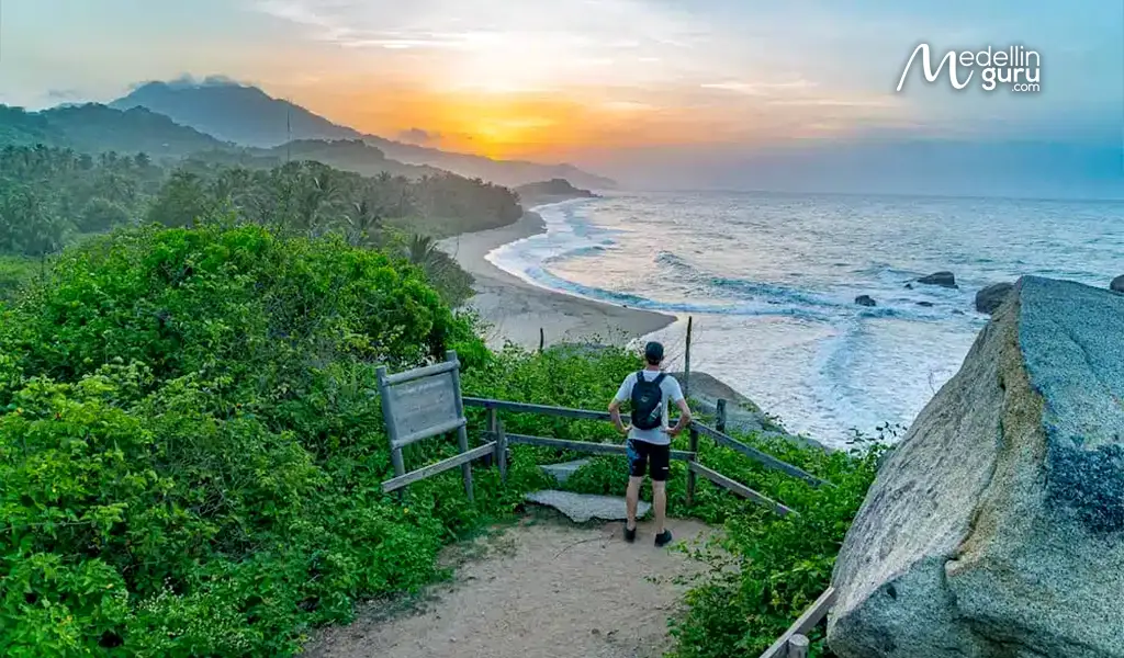 Hiker enjoying nature in a Colombian national park, showcasing the beauty of the outdoors