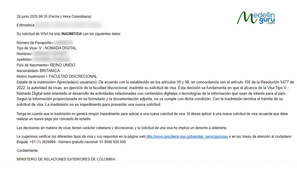 Illustration of discretionary power in Colombian visa decisions creating uncertainty for applicants