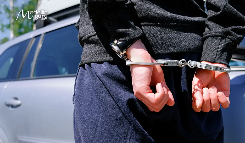 Photo of the arrest of María Camila Cano Cuervo in connection with Medellín abuser case