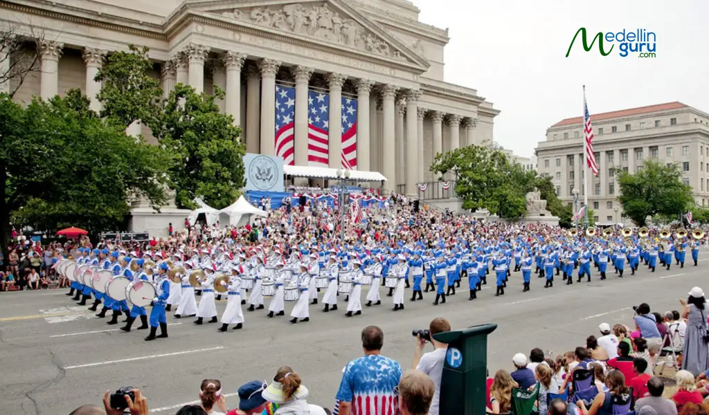 USA Independence Day Commemoration through a Parade